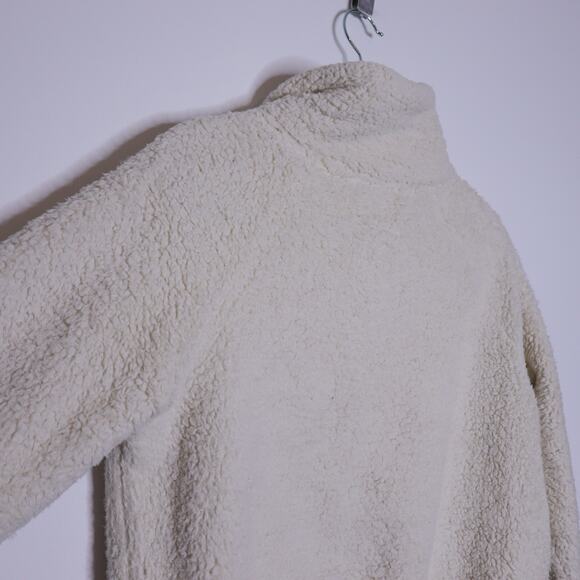 ATHLETA Tugga Sherpa Jacket Natural High Neck Full Zip Ribbed Cuffs Women's XS - Picture 12 of 15